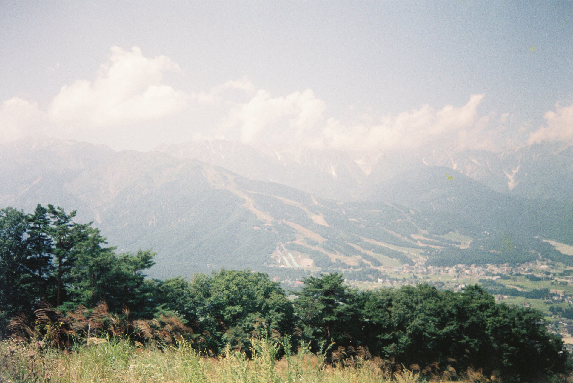 Sky meeting mountain with dramatic mountainous formations