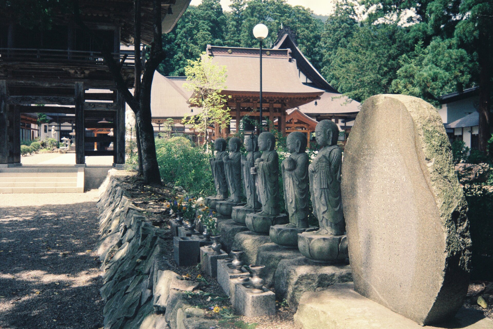 Historic Japanese architecture in springtime setting